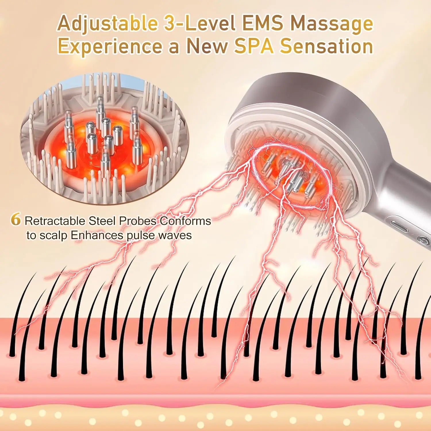Electric Scalp Massager and Hair Serum Applicator Comb - 3