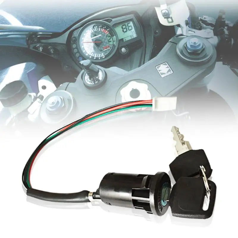 Universal 4-Wire Ignition Switch with Keys for ATV and Dirt Bikes