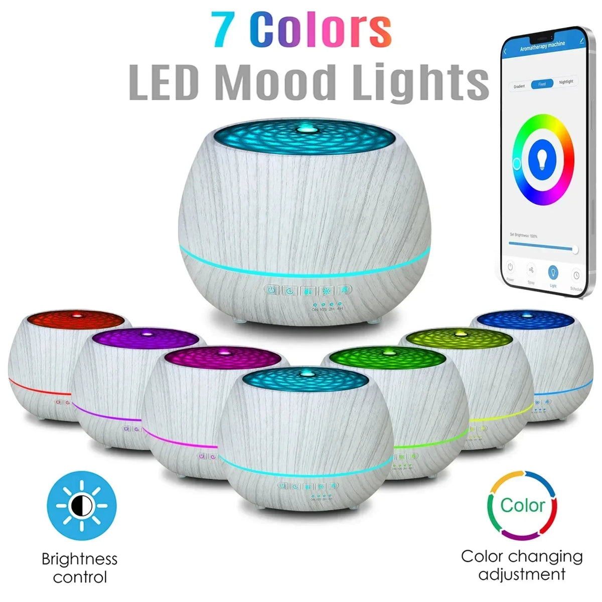 Smart WiFi Ultrasonic Aromatherapy Humidifier with LED Light