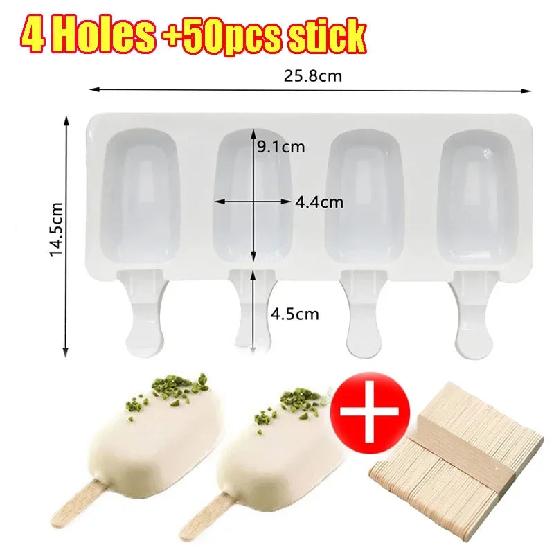 Silicone Ice Cream and Popsicle Maker Mold Tray - 15