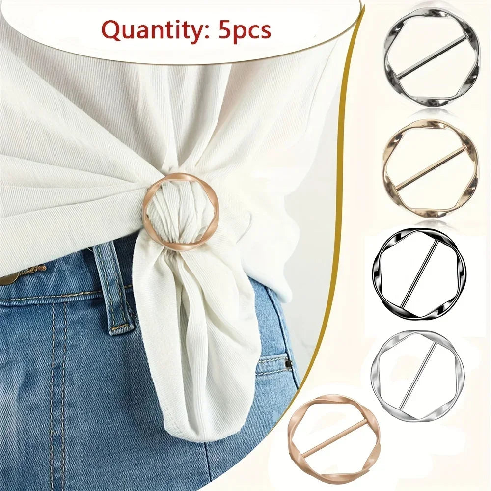 5-Piece Versatile Scarf and T-Shirt Clip Set