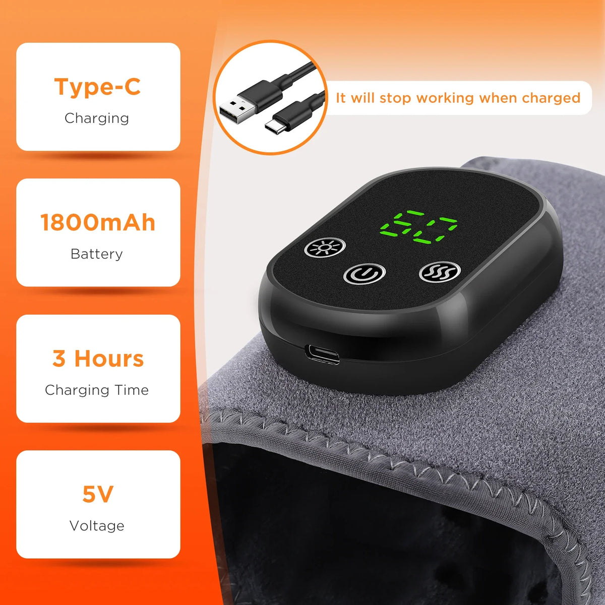 Heated Vibrating Ankle Support Wrap