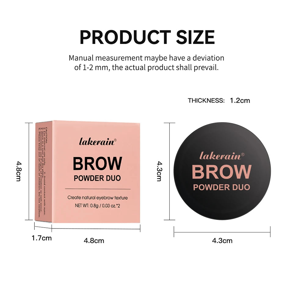 Two-Tone Eyebrow Powder Duo with Applicator Brush - 14