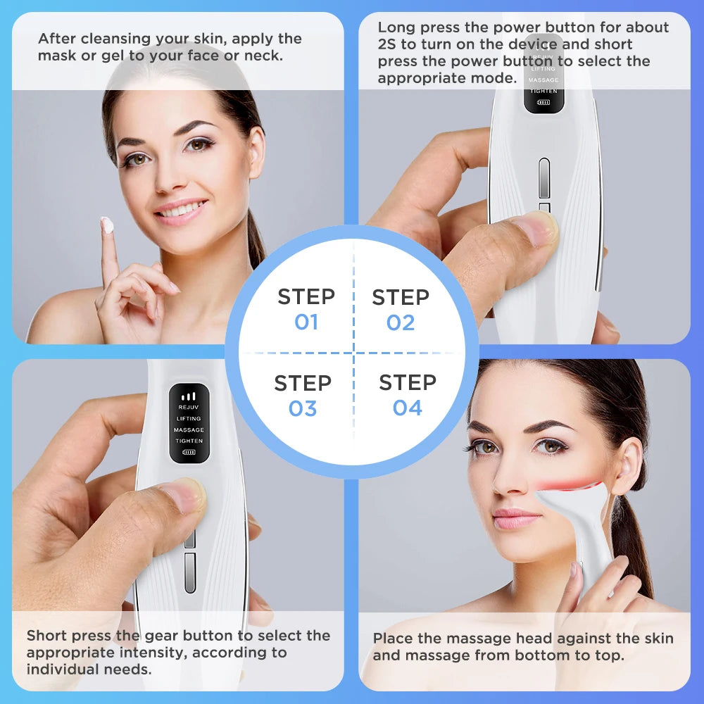 LED Facial and Neck Skin Tightening Beauty Massager