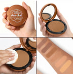 Matte Bronze Pressed Powder for Facial Contouring and Setting