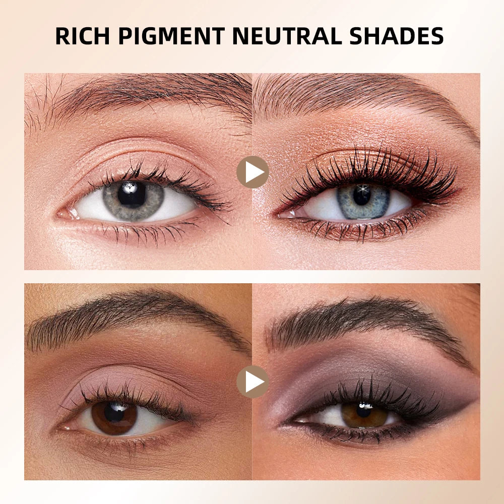 6-Color Matte Eyeshadow Palette with Brush Set