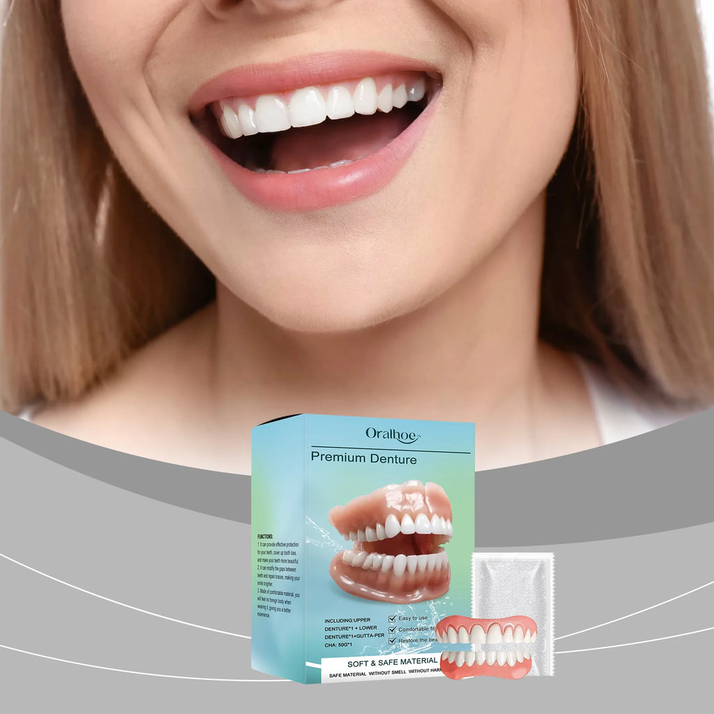 Temporary Silicone Cosmetic Denture Set for Smile Improvement