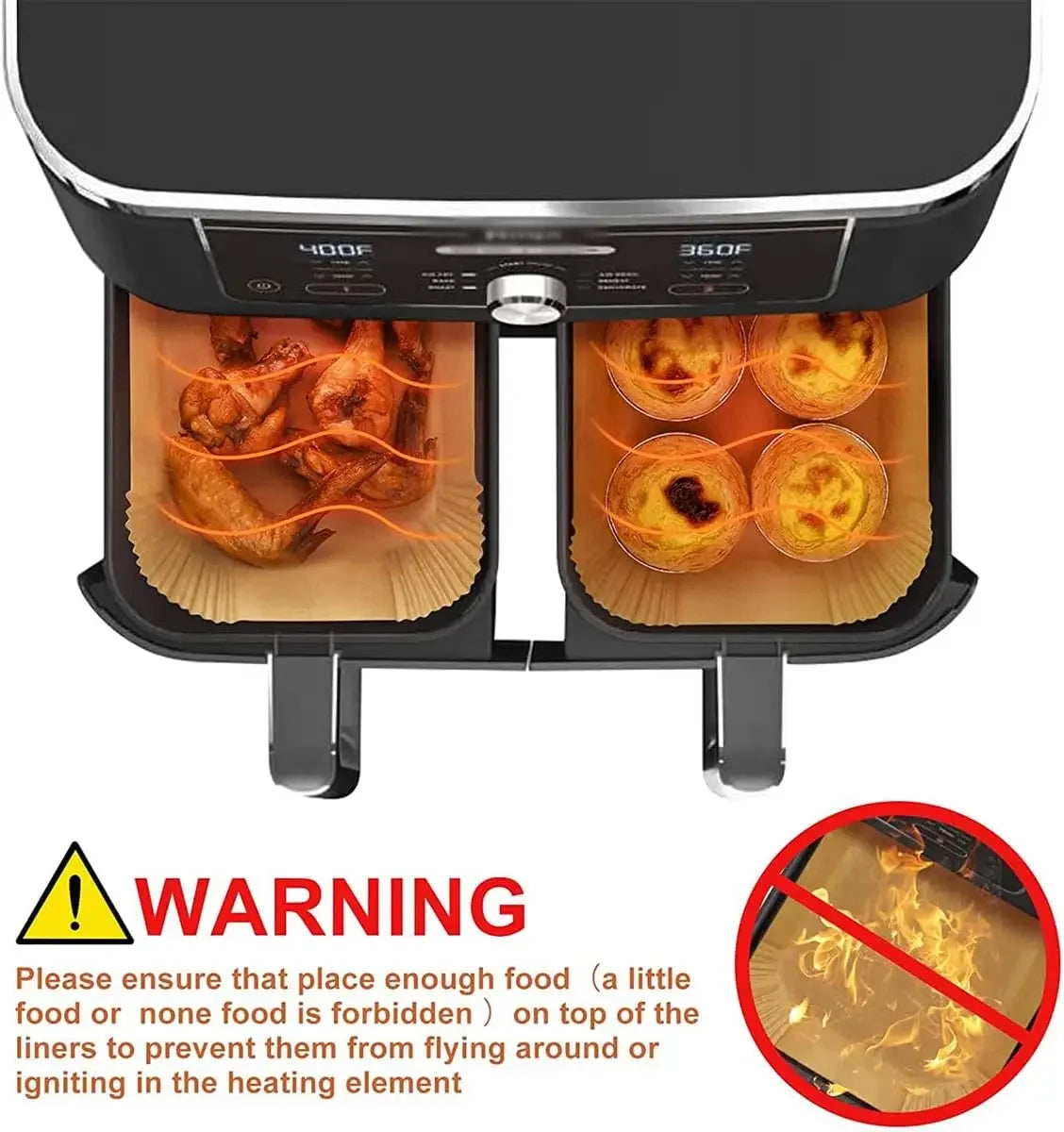 Disposable Non-Stick Air Fryer Parchment Paper Liners - 5