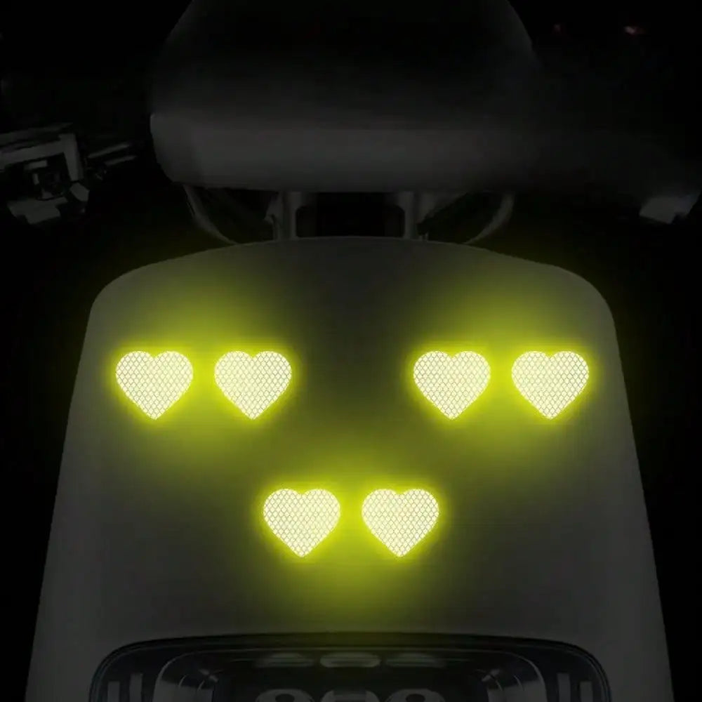 Reflective Heart Safety Stickers for Night Driving