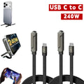 240W Fast Charging Cable with Integrated Phone Stand