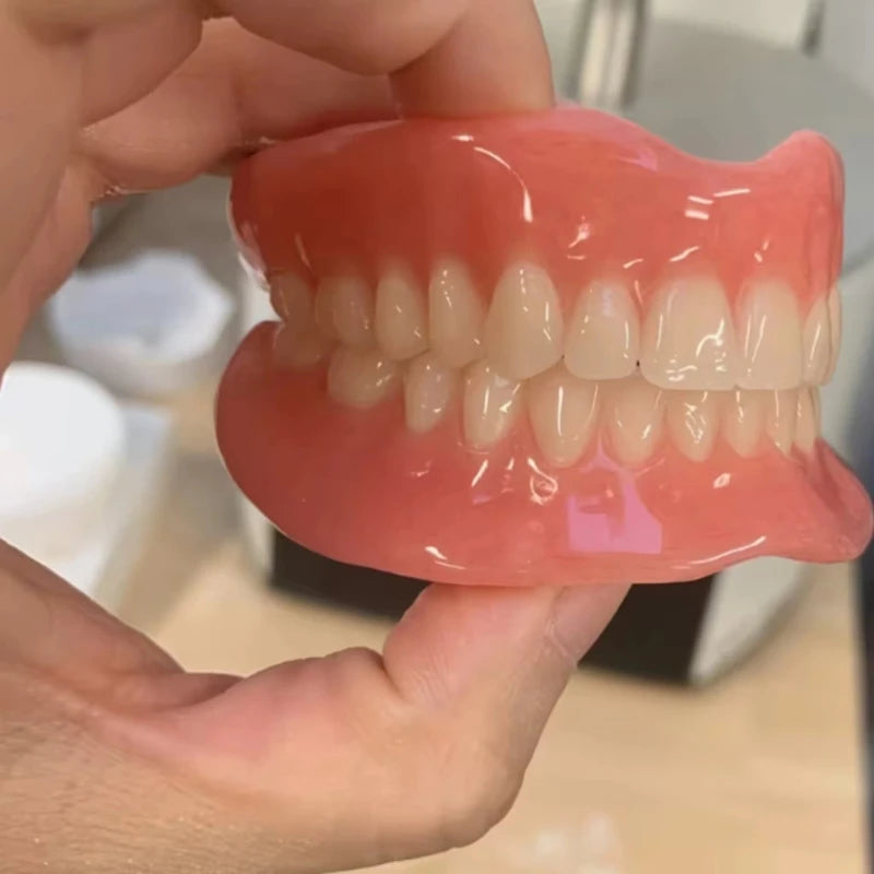 Complete Denture Set with Storage Case and Cleaning Kit