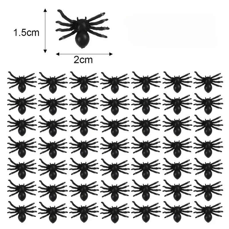 Mini Realistic Black Spider Props for Halloween Decorations