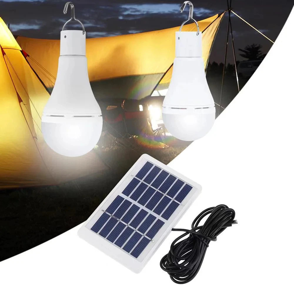 Portable Solar Powered LED Hanging Light for Camping and Emergency - 2