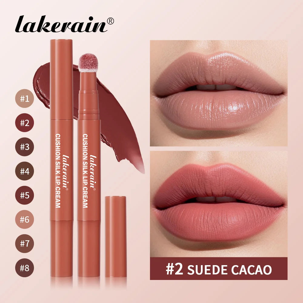 2-in-1 Waterproof Lip Cream and Blush with Air Cushion Applicator