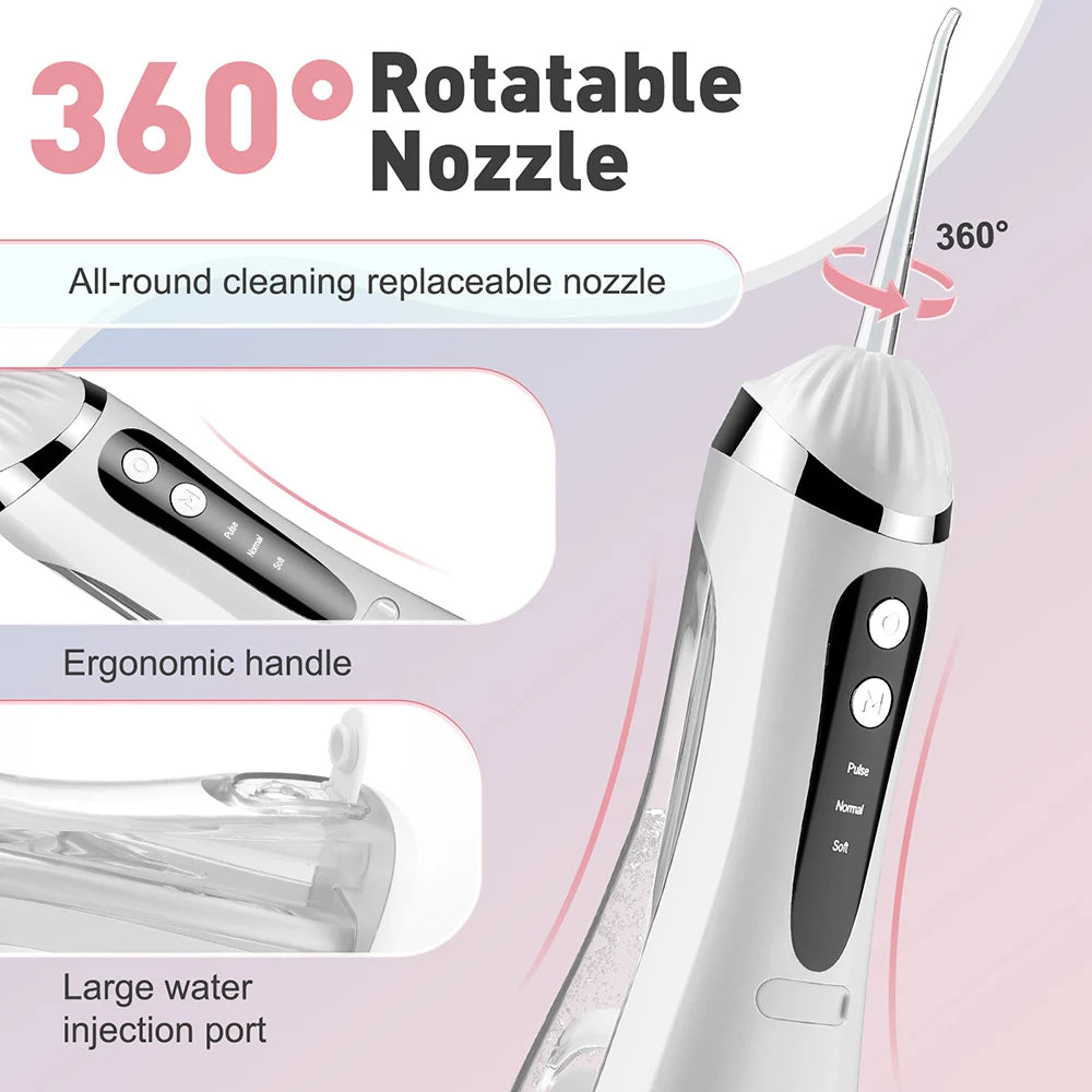Portable Rechargeable Electric Water Flosser for Teeth Deep Cleaning