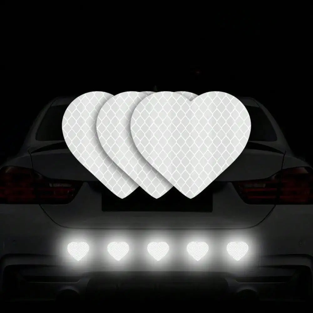 Reflective Heart Safety Stickers for Night Driving