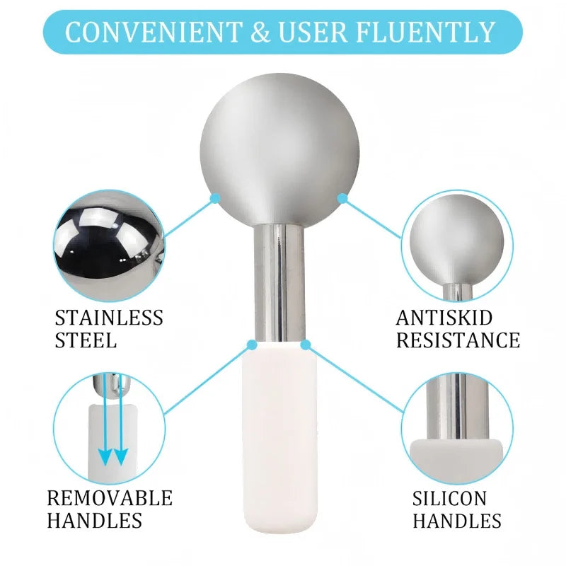 Stainless Steel Cooling Ice Globes for Facial Puffiness and Skincare
