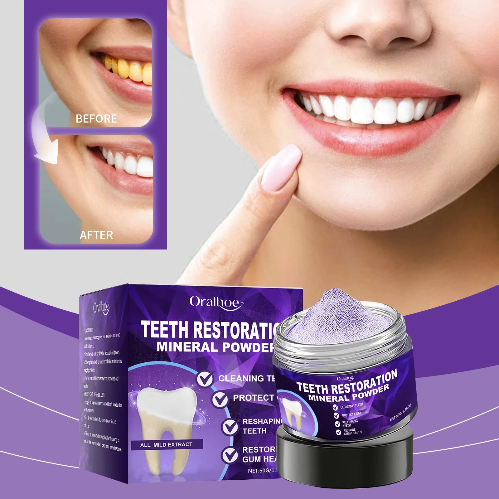 Professional Teeth Whitening and Enamel Restoration Powder - 7