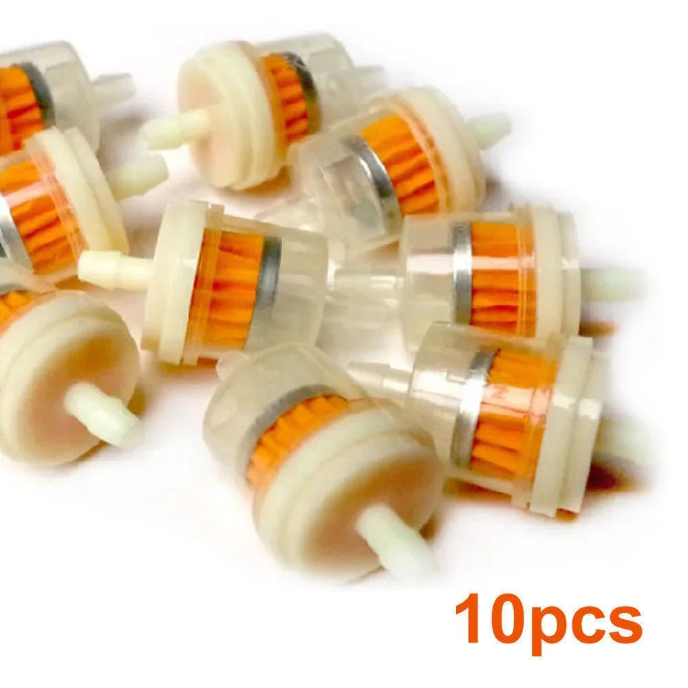 10-Piece Inline Gasoline Fuel Filter Set for Motorcycles and ATVs - 1