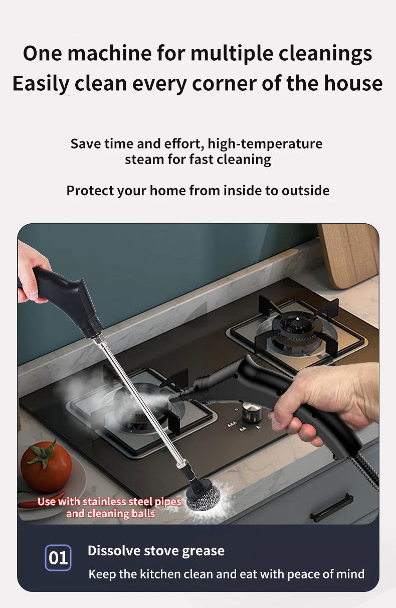 High-Pressure Handheld Steam Cleaner for Home and Kitchen