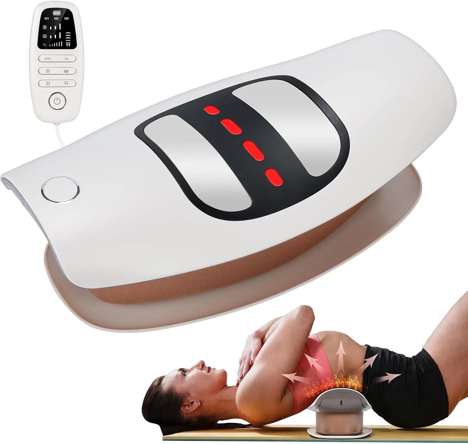 Electric Lumbar Back Stretcher and Massage Device - 1