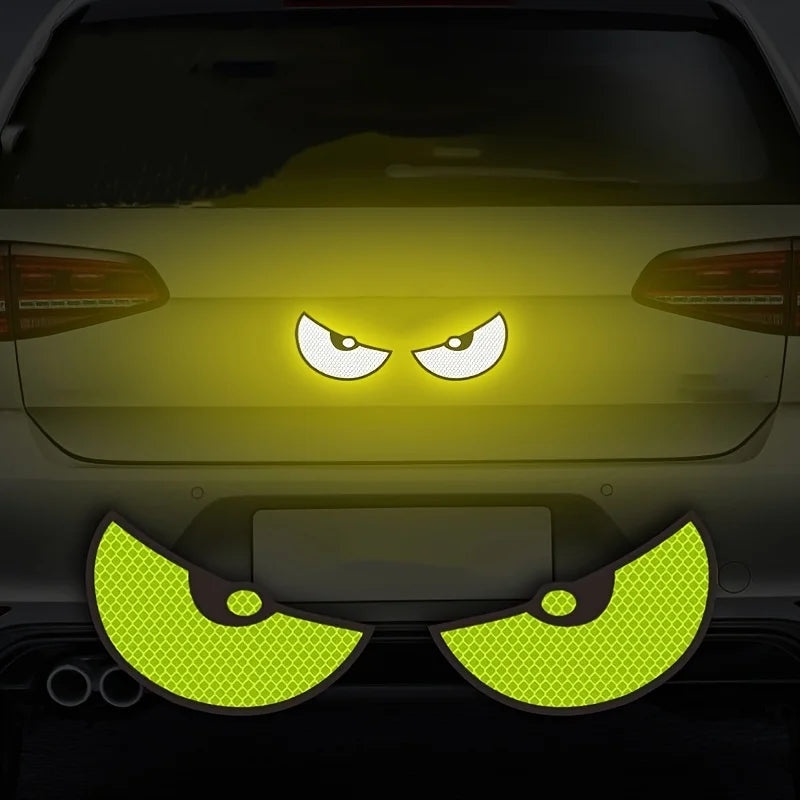 Reflective Devil Eye Car Decals for Enhanced Night Safety