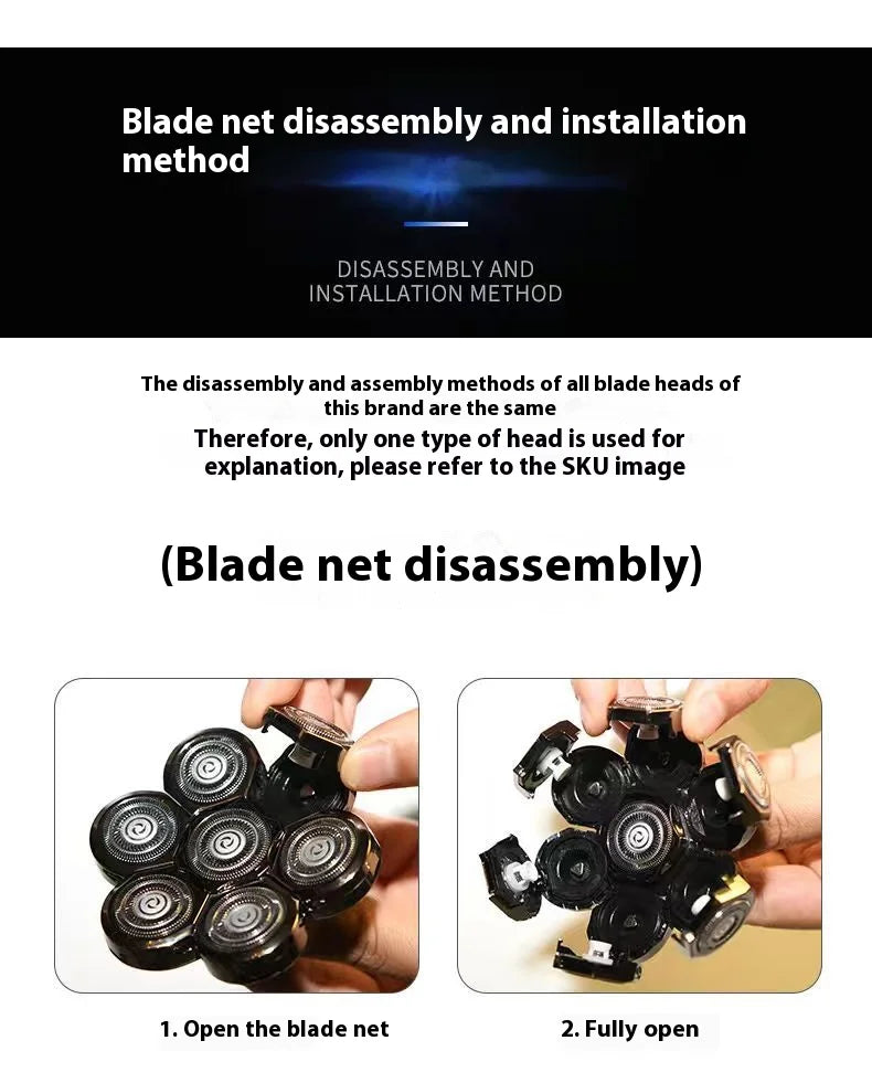 7-Blade Replacement Shaving Head for Electric Shavers