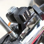 Dual USB Motorcycle Charger for Handlebars and Rearview Mirrors