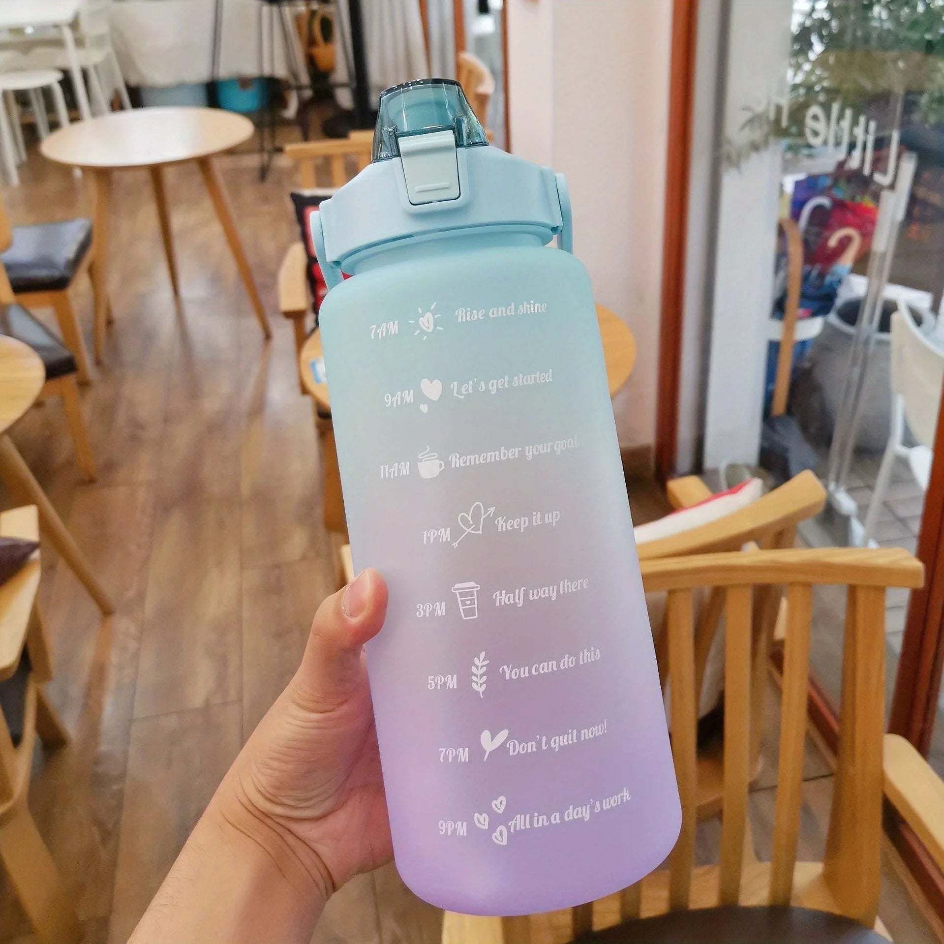 Motivational Leakproof Water Bottle with Time Marker