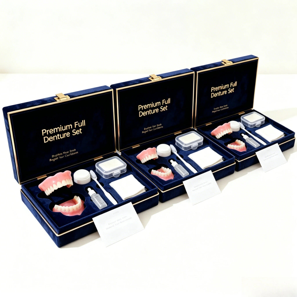 Temporary Comfort Fit Full Denture Set for Instant Smile