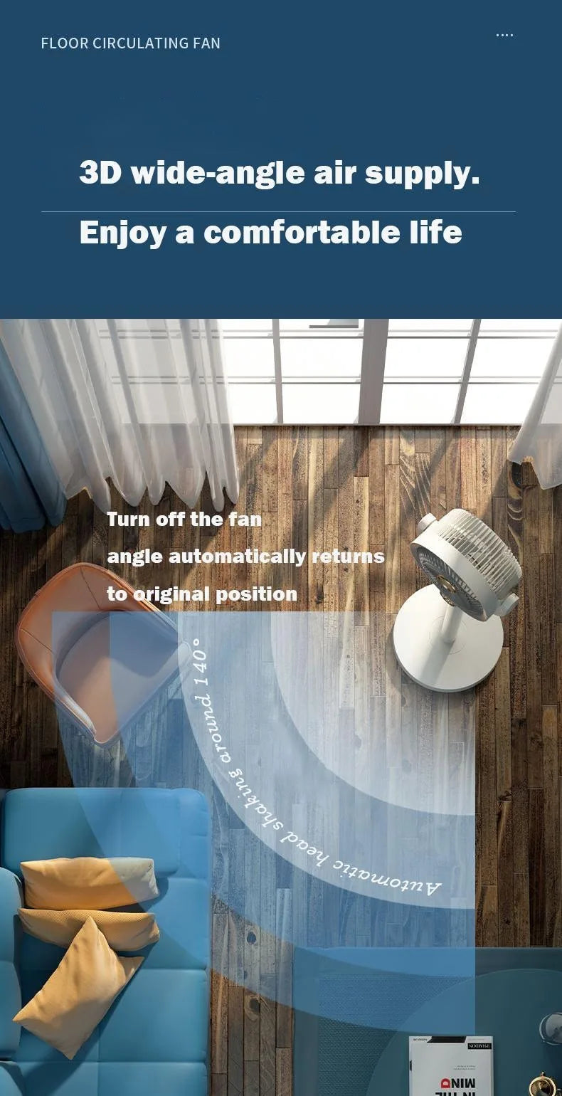 Rechargeable Portable Air Circulation Floor Fan