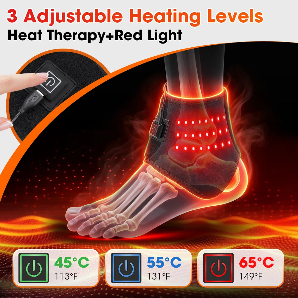 3-in-1 Red Light Heating Wrap for Foot, Ankle and Wrist