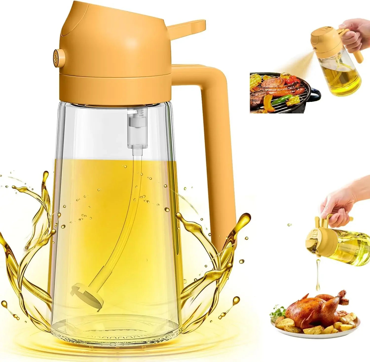 2-in-1 Glass Oil Dispenser and Sprayer for Kitchen - 8