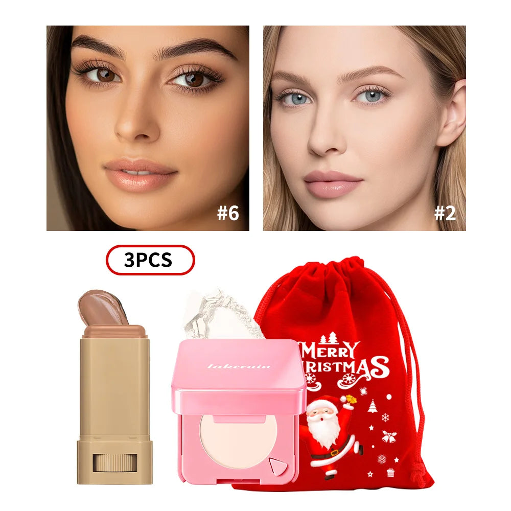 Matte Foundation Stick and Pressed Setting Powder Makeup Set - 37