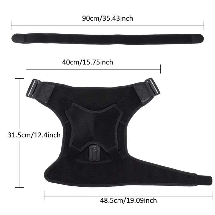 Wireless Heated Shoulder Massager with Vibration and App Control - 31