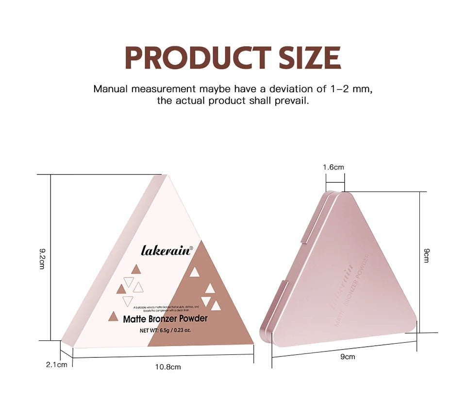 Matte Bronzer Powder for Long-Lasting Smooth Face Makeup