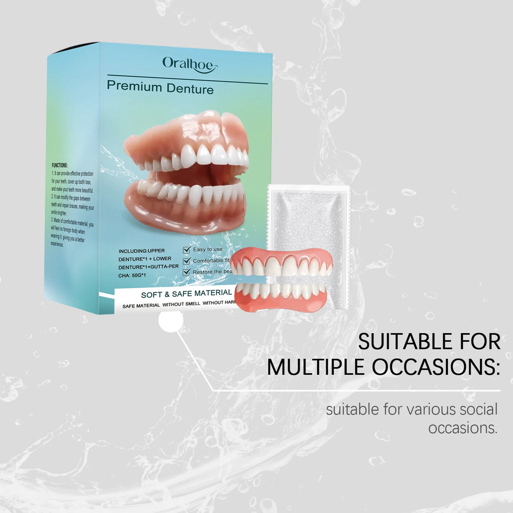 Temporary Silicone Cosmetic Denture Set for Smile Improvement