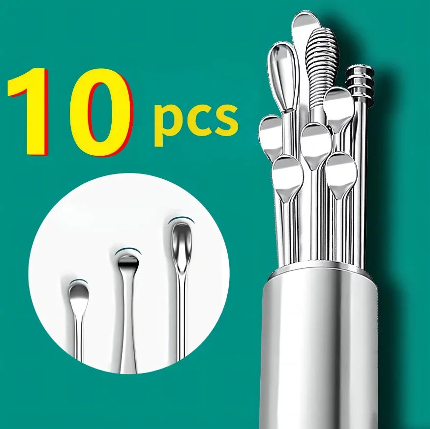 Stainless Steel Ear Wax Removal Tool Kit with Travel Case - 19
