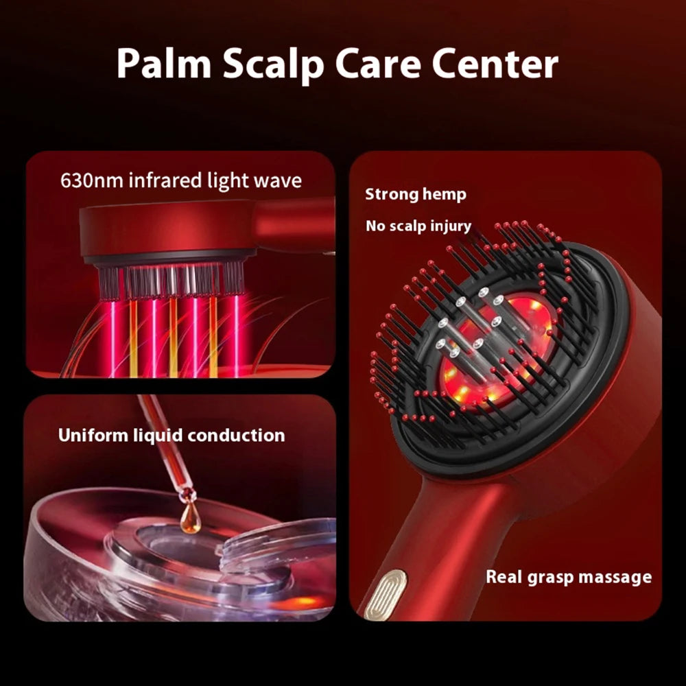 Electric Scalp Vibration Massage Comb with Red Light Therapy