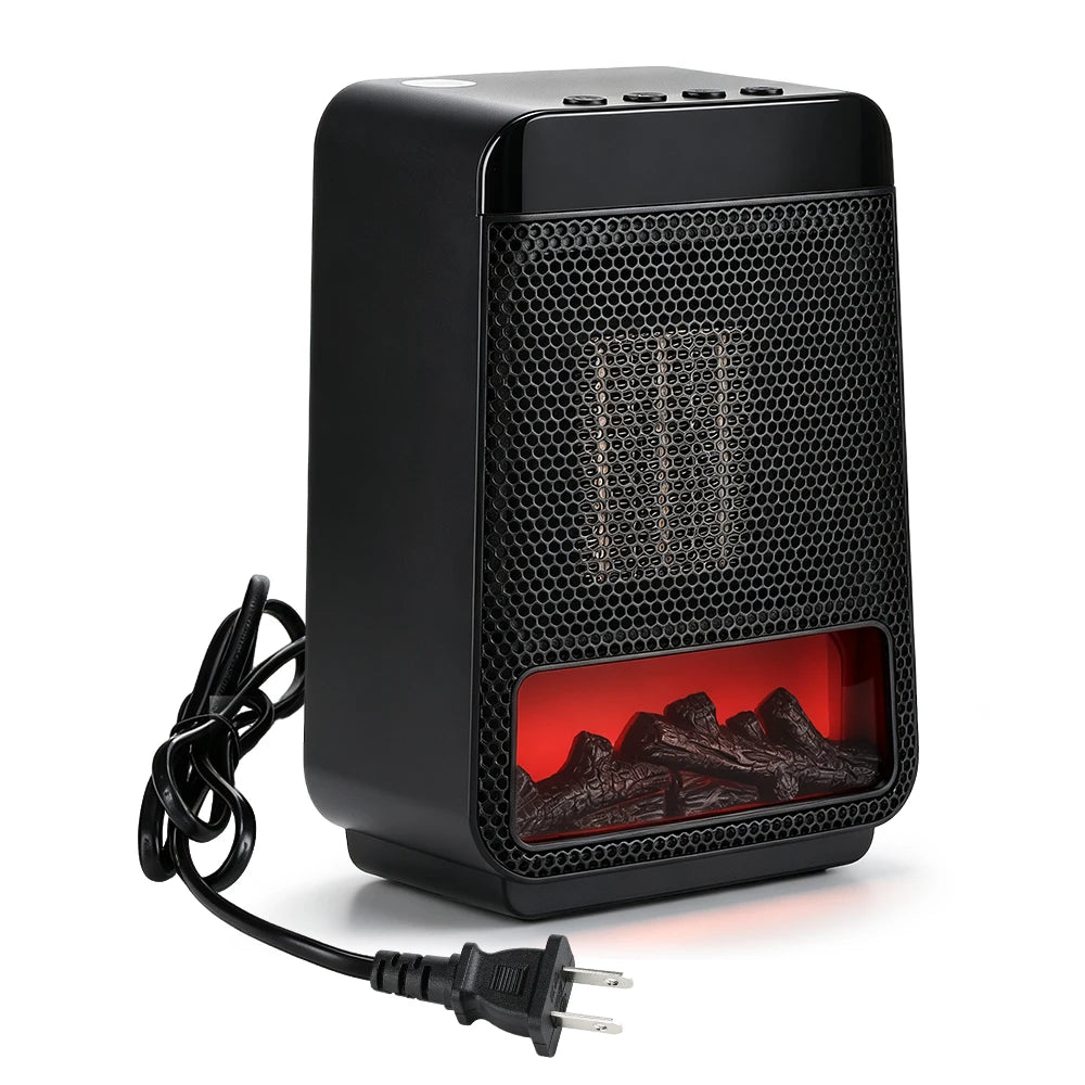 Portable Electric Space Heater with Ambient Flame Light
