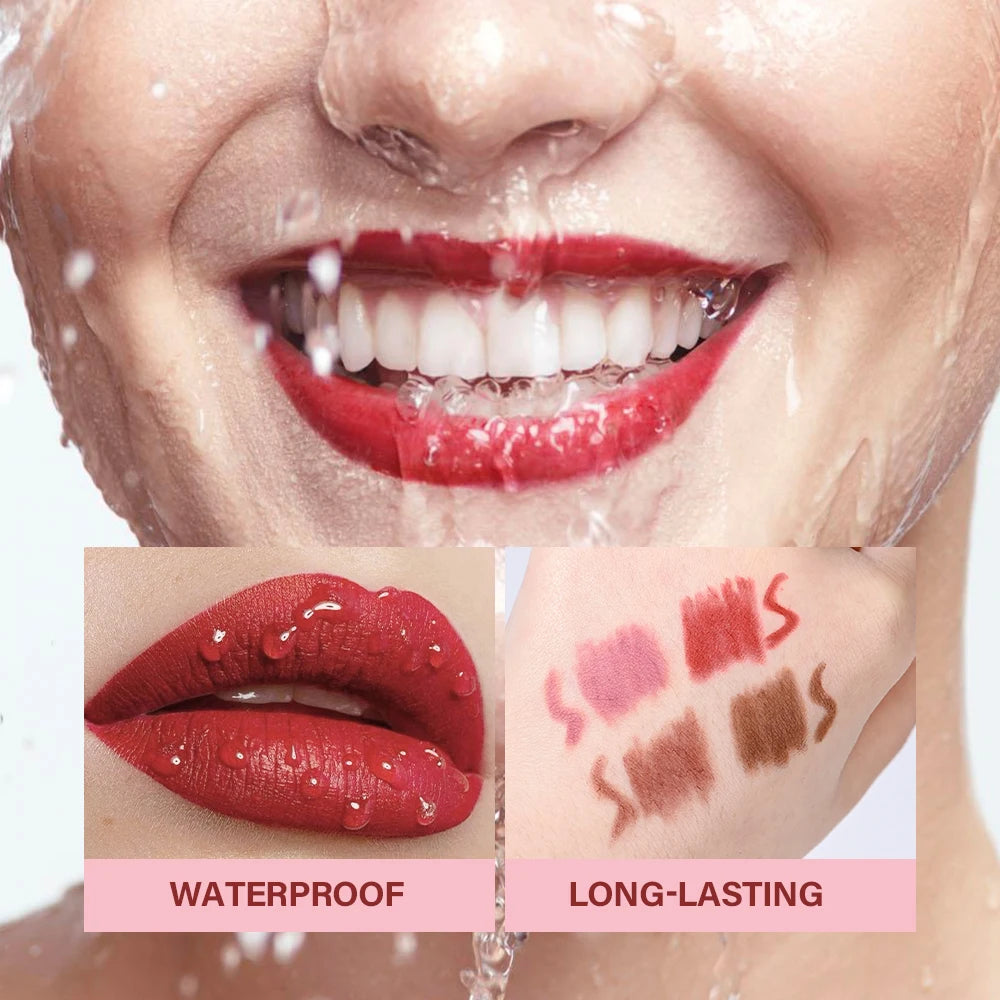 Waterproof Matte Lip Liner Pencil Set for Defined Lips