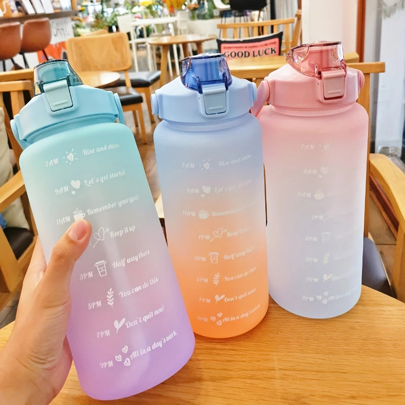 Motivational Leakproof Water Bottle with Time Marker - 1