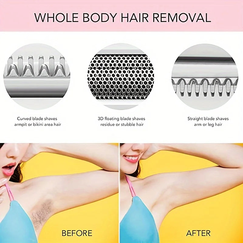 4-in-1 Electric Hair Removal Shaver for Face and Body