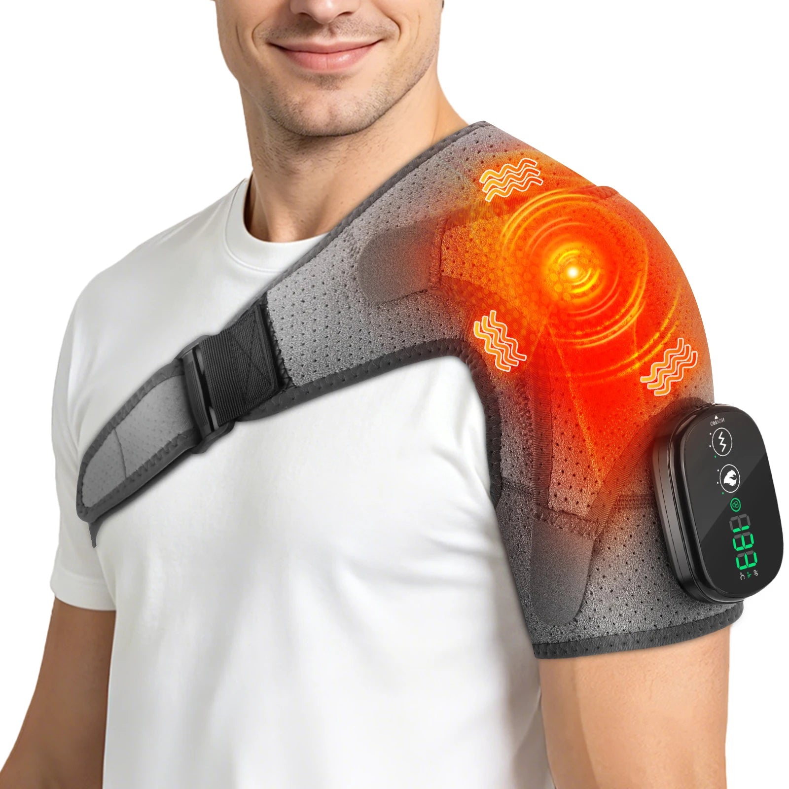 Cordless Heated Shoulder Massager with Vibration - 19