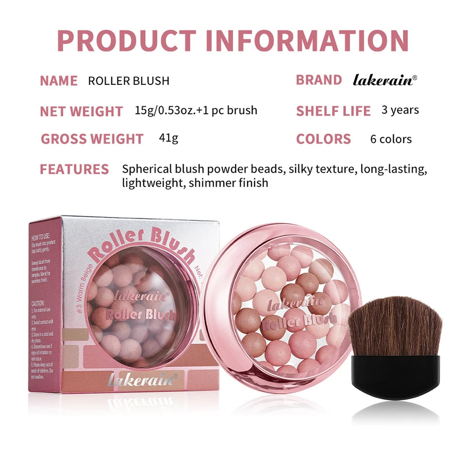 Spherical Powder Bead Blush for Natural Glowing Makeup
