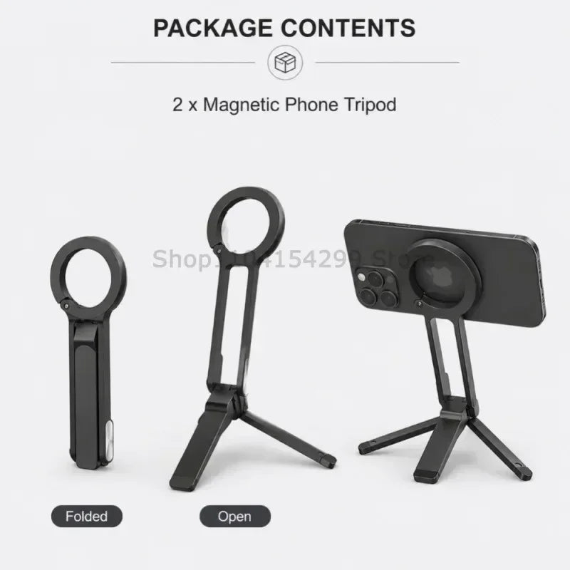 Magnetic Foldable Phone Tripod for Photography and Live Streaming