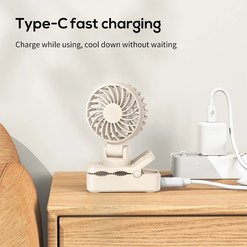 Portable USB Rechargeable Clip-On Cooling Fan
