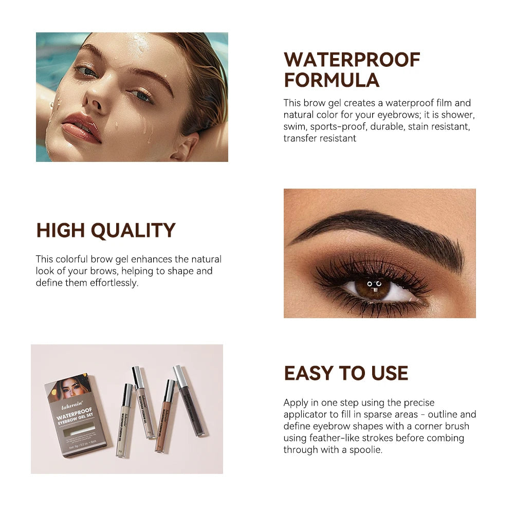 Long-Lasting Waterproof Eyebrow Gel Makeup Set