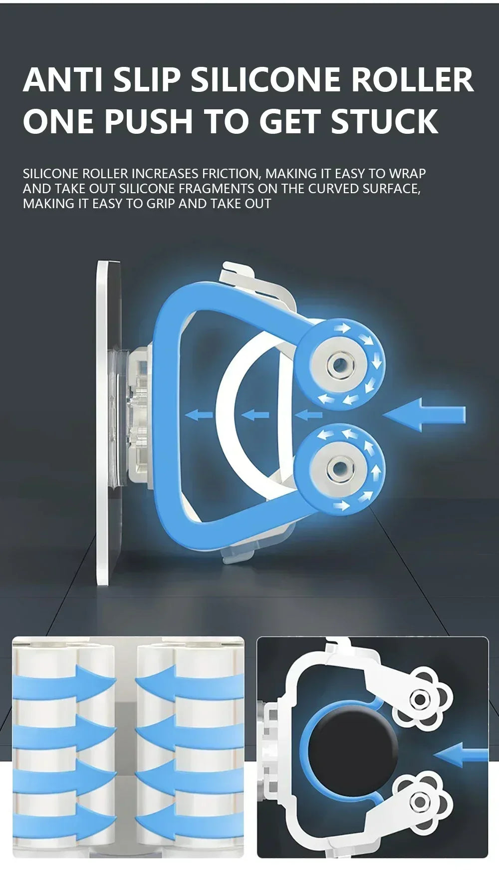 Wall Mounted Adhesive Mop and Broom Organizer Holder