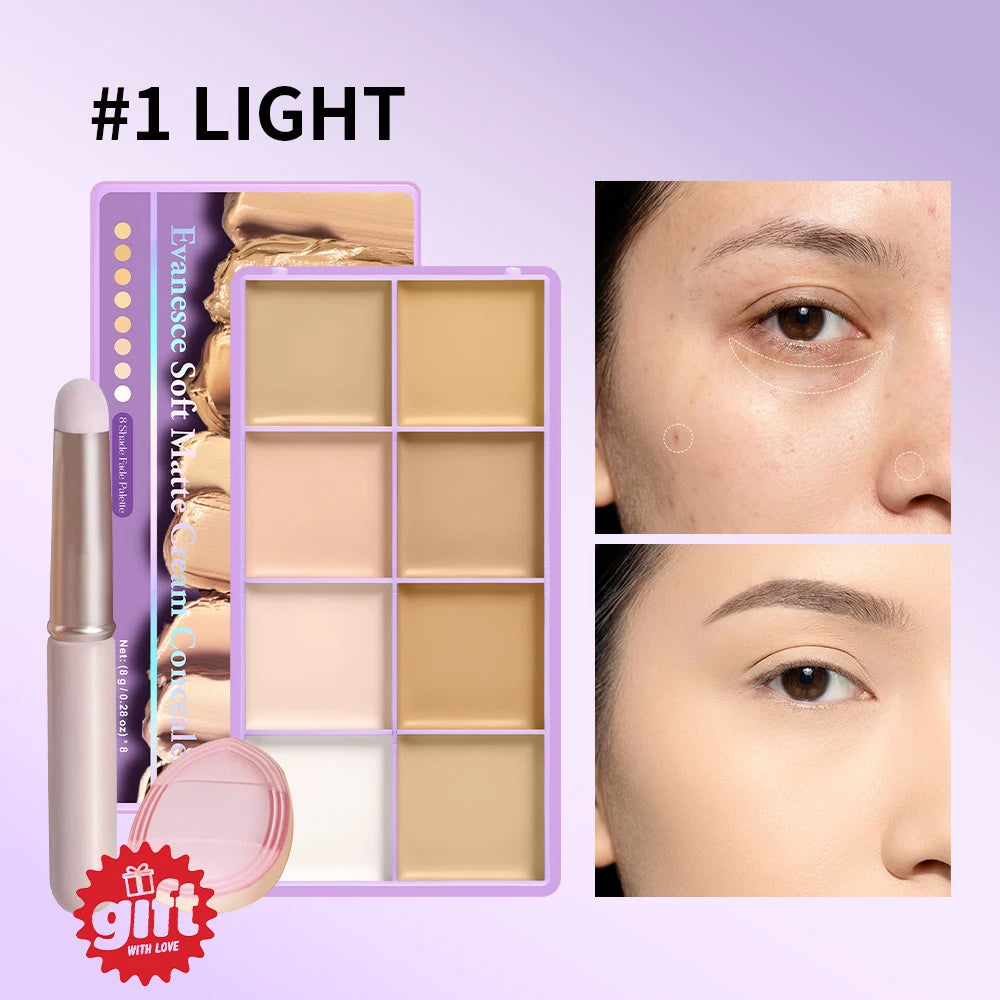 8-Shade Cream Concealer and Contouring Palette